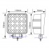 LED Darbo žibintas - halogenas siauro švietimo 48W 16 LED  (kvadratinis) EMC